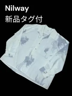 【新品タグ付】Nilway ニルウェイ 花柄オープンカラー オーバーサイズシャツ