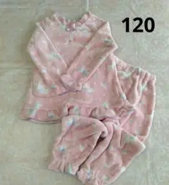 温かい　ふわふわ　もこもこパジャマ　ユニコーン柄　ピンク　120