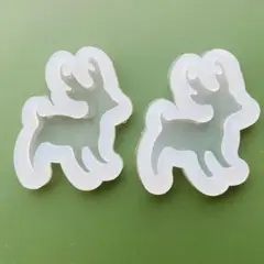 シリコンモールド トナカイ サンタ クリスマス レジン ハンドメイド 匿名配送