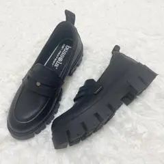 bussola ブラック ローファー 厚底 37/23.5〜24cm相当