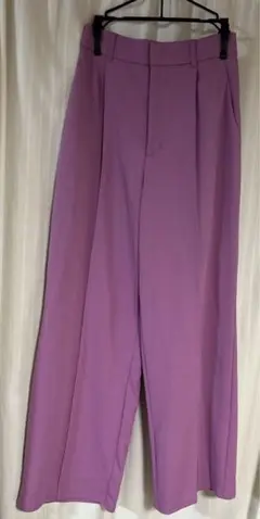 GUパープル ワイドレッグスラックス　センタープレス　Sサイズ
