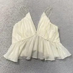 LILYSILK リリーシルク　キャミソール　フリル　ノースリーブ Mサイズ