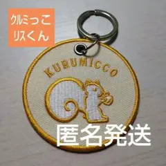 【匿名発送】鎌倉紅谷 刺繍のリスくんキーホルダー イエロー 黄色