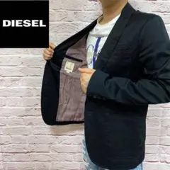 【☆大人の渋み☆】DIESEL ジャケット S 黒 内ロゴ大注目 入手困難 レア