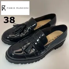 【美品】ファビオルスコーニ タッセルローファー エナメル 黒 38サイズ