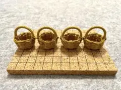 ミニチュアバスケット カゴ からし色4個セット クラフトバンド エコクラフト