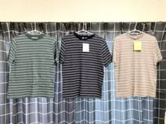 ボーダー 綿100% 半袖Tシャツ