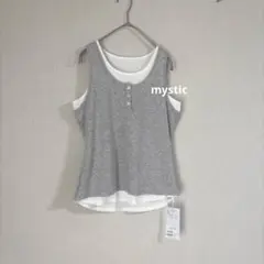 美品 mystic 2点 レイヤード タンクトップ グレー 白 ノースリーブ