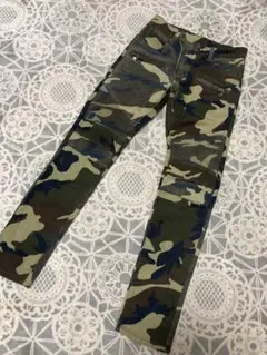 BALMAIN HOMME バルマン 蛇腹 カモ柄 バイカーパンツ サイズ29