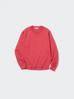 【美品】ユニクロ ウォッシャブルコットンクルーネックセーター Mサイズ ピンク