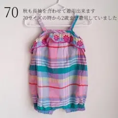 gapbaby 70 チェック柄ロンパース　秋　ギャップベビー