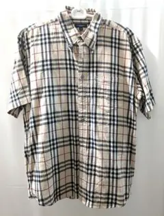BURBERRY チェック柄 半袖シャツ ベージュM