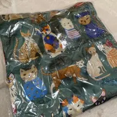 猫デザインの布地 約23×23cm