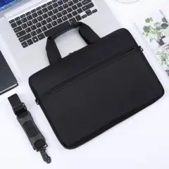 ノートPCケース15.6インチ黒ショルダーストラップ付2wayナイロンショルダー