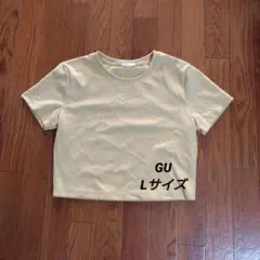 GU 半袖Tシャツ L 黄色 ショート丈