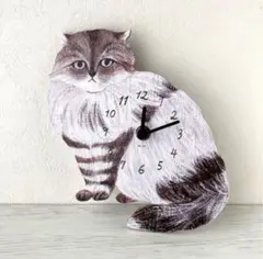 新品　松尾ミユキ　ダイカット クロック　lin 猫　ねこ　ネコ　キャット