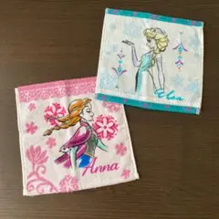アナ&エルサ　タオルハンカチ　2枚セット