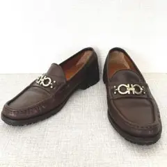 フェラガモ Ferragamo ビットローファー 25.5 ガンチーニ ブラウン