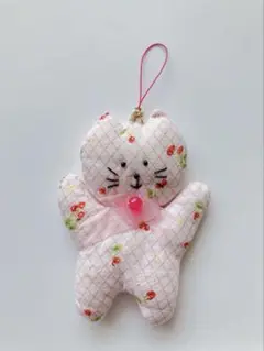 猫型ぬいぐるみ ストラップ付き