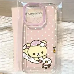 コリラックマ リラックマ スマホケース 透明 ピンク シリコン iPhone15