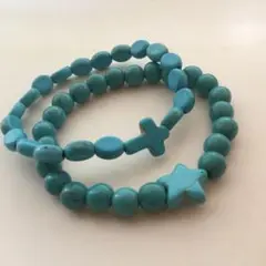 アンティーク風⭐️ターコイズ　ねり　ブレスレット⭐️２本セット