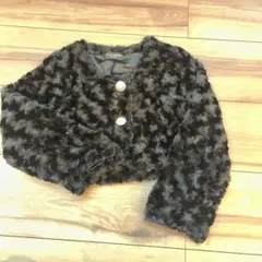 C'est Trente 黒 ファー クロップドジャケット　120cm
