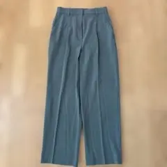 グレー ワイドパンツ センタープレス