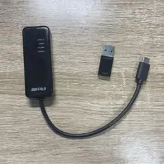 BUFFALO 有線LAN↔︎type-C usb変換アダプタ付き