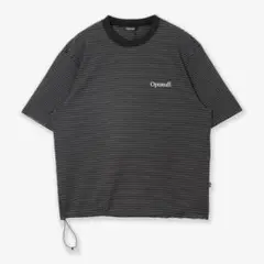 OPTSTUFF DRAWSTRING BORDER T-SHIRT BLACK