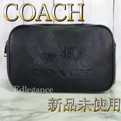 新品 COACH ショルダーバッグ ブラック ビッグロゴ 黒