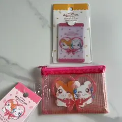 2点セット　ハム太郎　リボンちゃん　メッシュケース　カードミラー　セリア