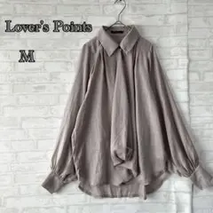 【ラバーズポインツ】グレー 長袖とろみシャツ M レディース a2711