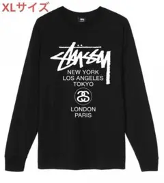 ❗️期間限定SALE❗️ステューシー ワールド ツアー ロングTシャツ 黒XL