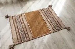 ブラウン系 アジアン エスニック 玄関マット インドキリム 50 x 80cm