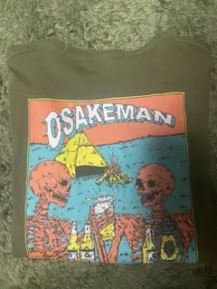 OSAKEMAN グラフィック Tシャツ Lサイズ オリーブグリーン