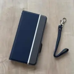BASIO 3 KYV43 ケース カバー 手帳型 ネイビー