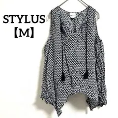 2055 STYLUS ノースリーブ トップス ブラック・ホワイト 【M】