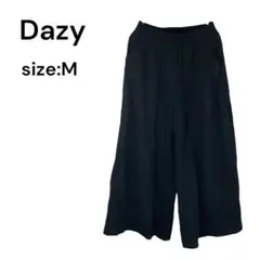 デイジー　Dazy　ガウチョパンツ　ワイド　黒　Ｍ　ゆったり　ウエストゴム