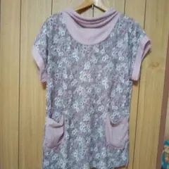 花柄半袖シャツ ポケット付き