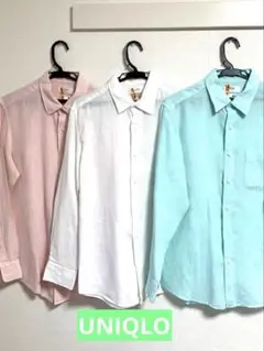 ✨UNIQLOメンズカジュアルリネンシャツ３枚組✨サマー特価✨