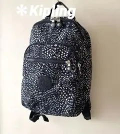 ＊Kipling リュックサック バックパック＊レオパード＊チャーム付✨美品
