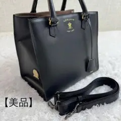 美品 A.D.M.J 2WAYバッグ サフィアーノレザー　黒