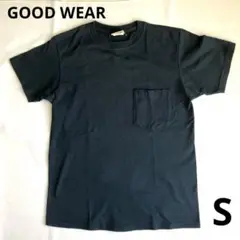 【良品】GoodWear ネイビー 半袖 Tシャツ S 紺