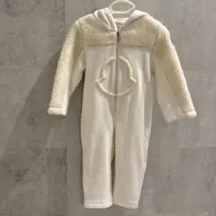 MONCLER フリースロンパース ホワイト 12/18M