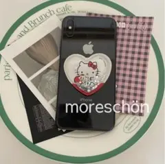 全機種対応 ハート キティ グリッター ぷっくり スマホグリップ グリップトック