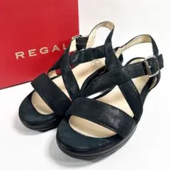 箱付き未使用級⭐️REGAL 22.5 クロスストラップサンダル ウェッジソール