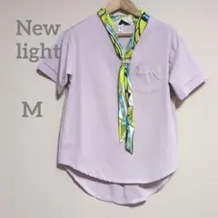 New light 半袖シャツ M スカーフ付き