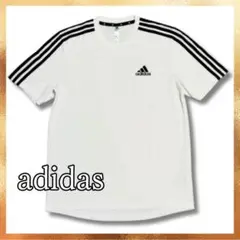 アディダス 半袖Ｔシャツ メンズ M スポーツウエア スリーストライプス 白