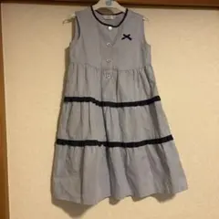 百貨店購入　ストライプノースリーブワンピース 140