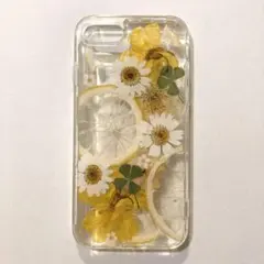 iPhone7/8/SE第2世代/SE第3世代 ケース レモンと四葉のクローバー